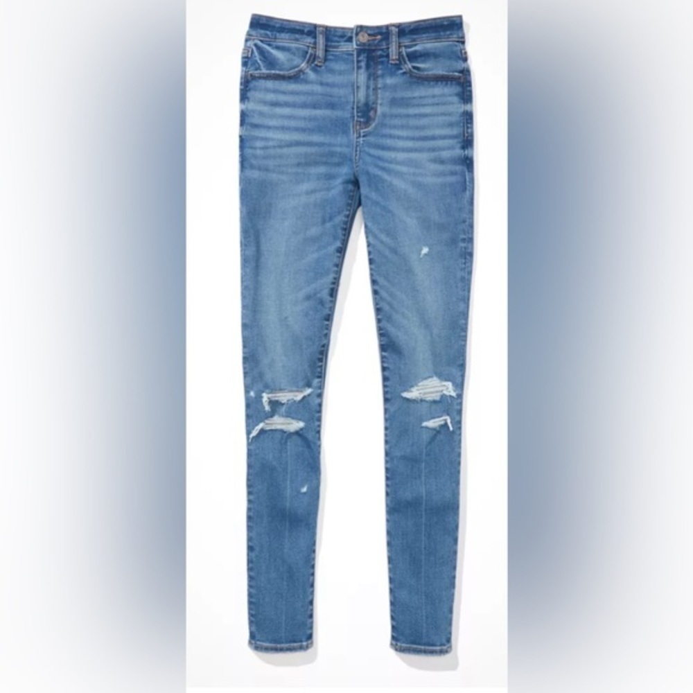 AE Ne(x)t Level Ripped High-Waisted Jegging Size 8 new with tags - Picture 3 of 8